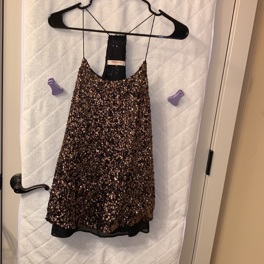 Annabelle M gold sequin tank